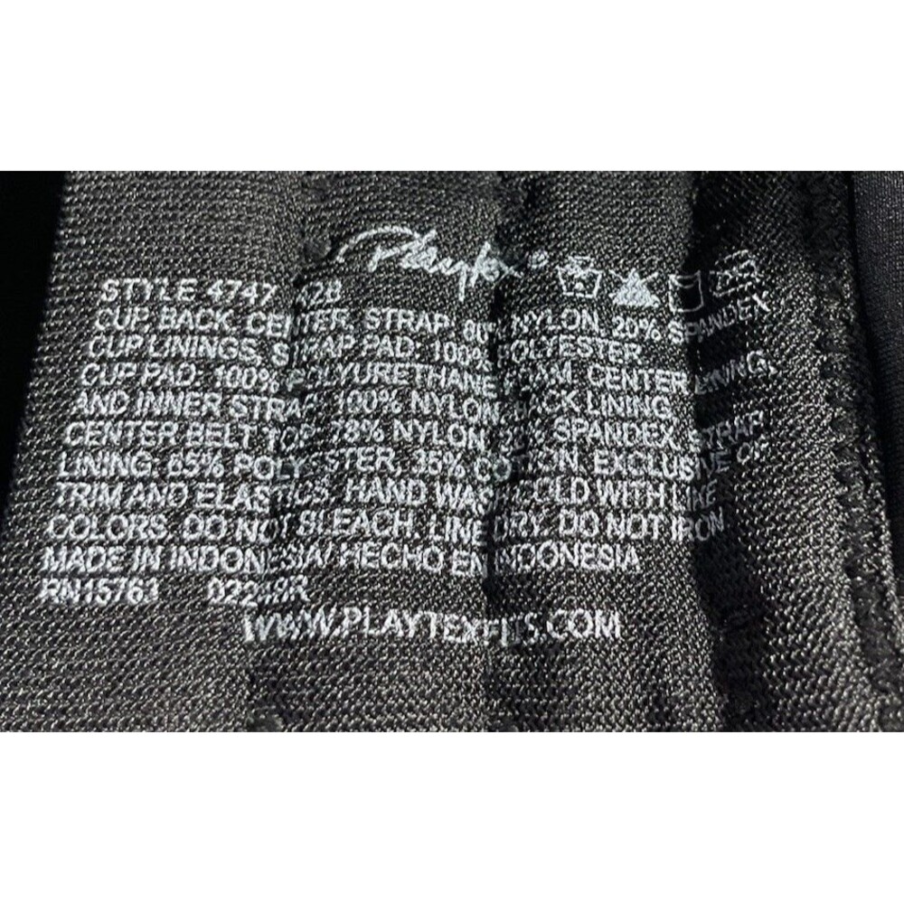 New Playtex Secrets Bra Perfectly Smooth UW Black US4747 Size 42B Striped Nice - Picture 7 of 8